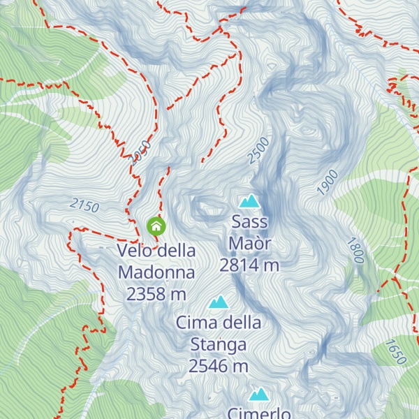 Map of Cima della Madonna