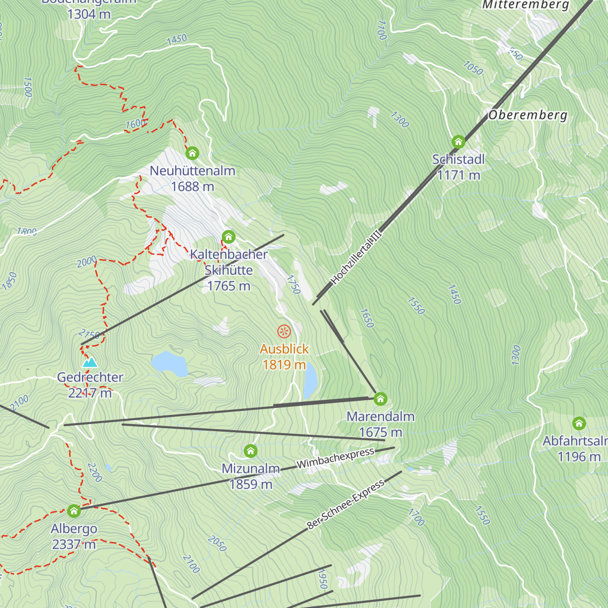 Zillertaler Schi-Alm map