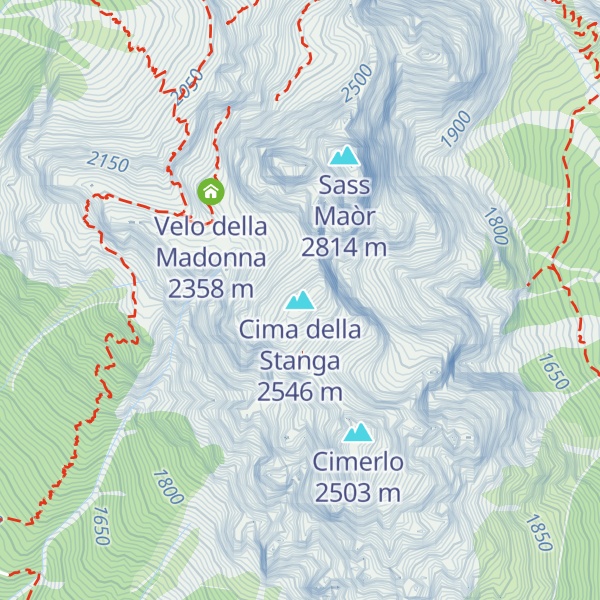 Map of Cima della Stanga