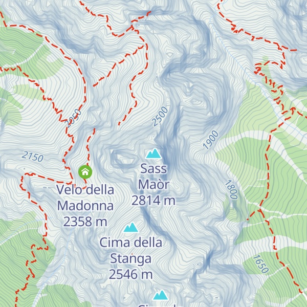 Map of Sass Maòr