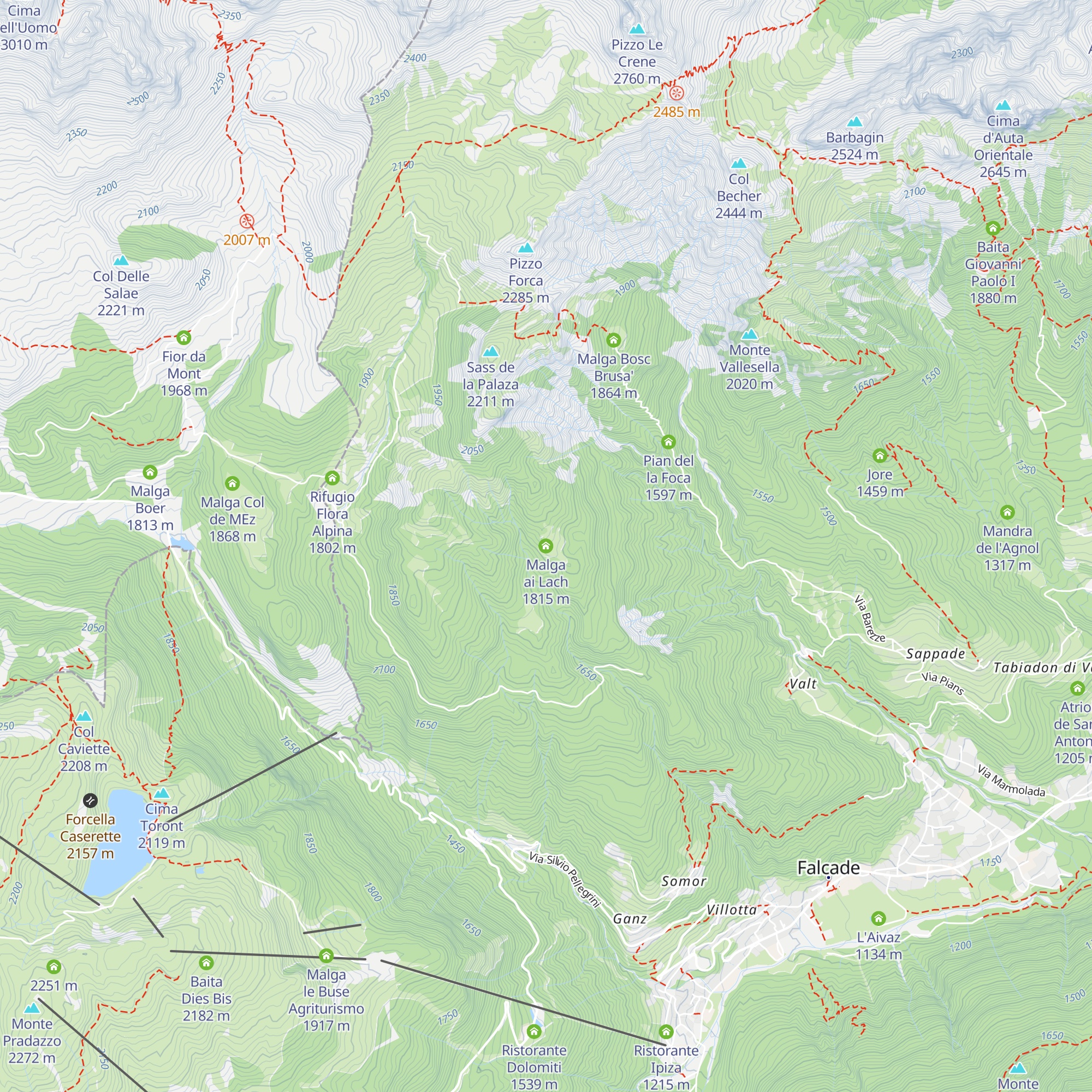 Malga ai Lach map