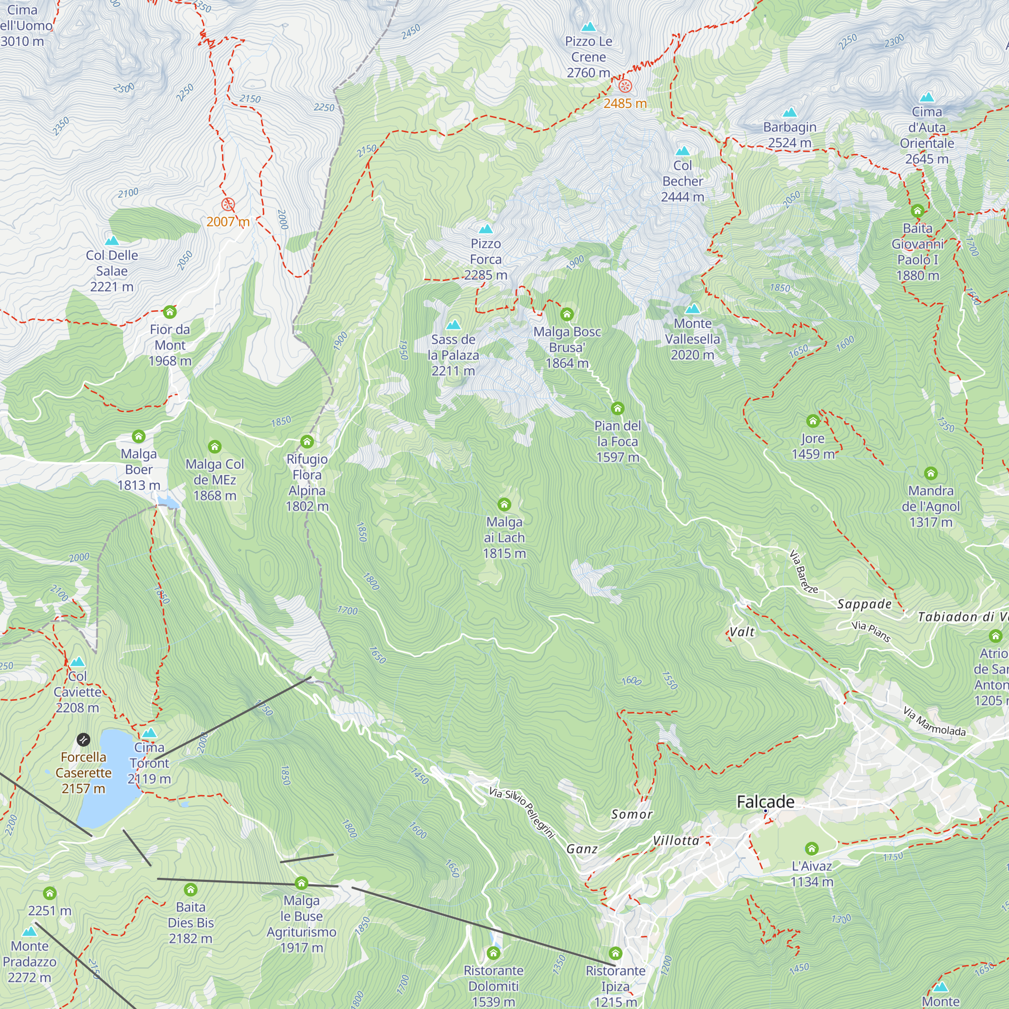 Malga ai Lach map