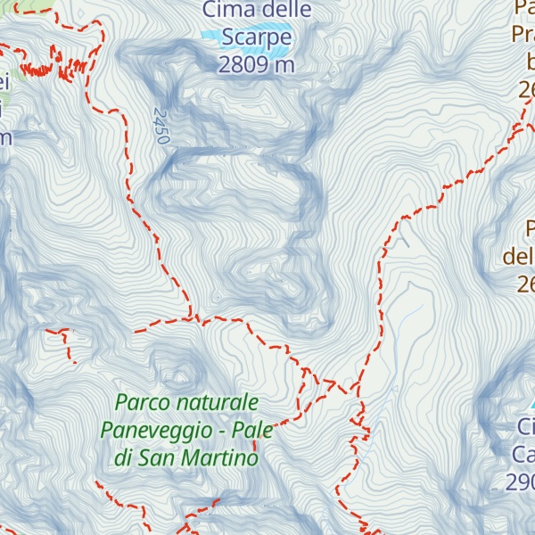 Map of Cima Pradidali