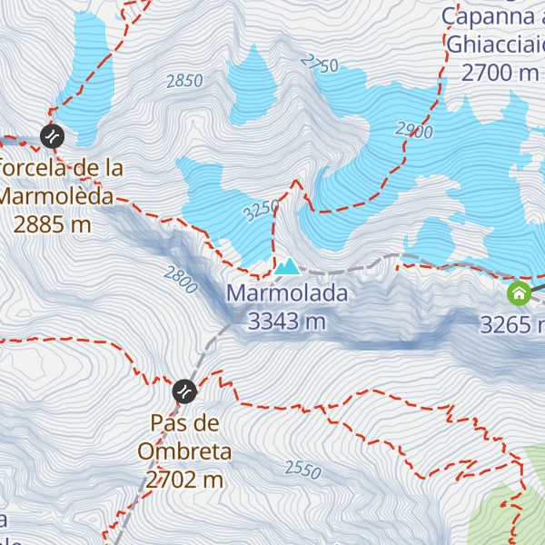 Map of Capanna Punta Penia