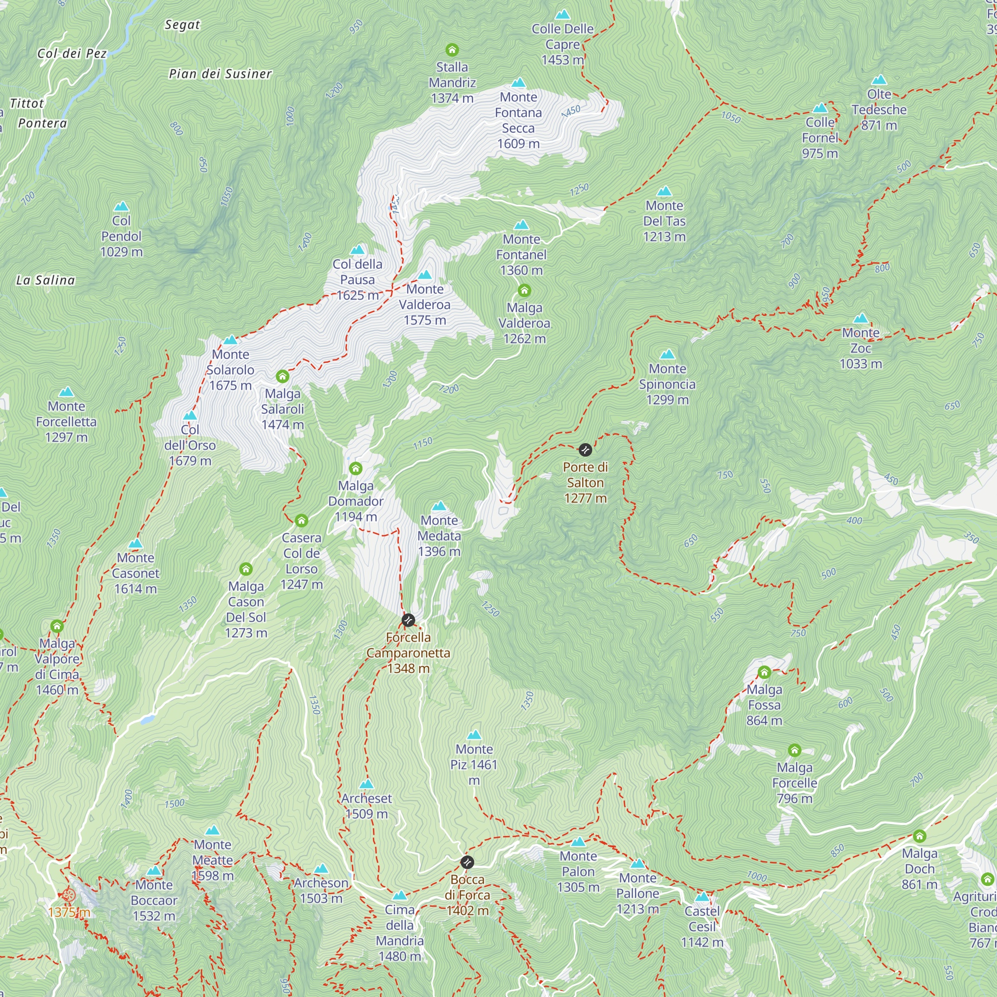 Malga Camparona map