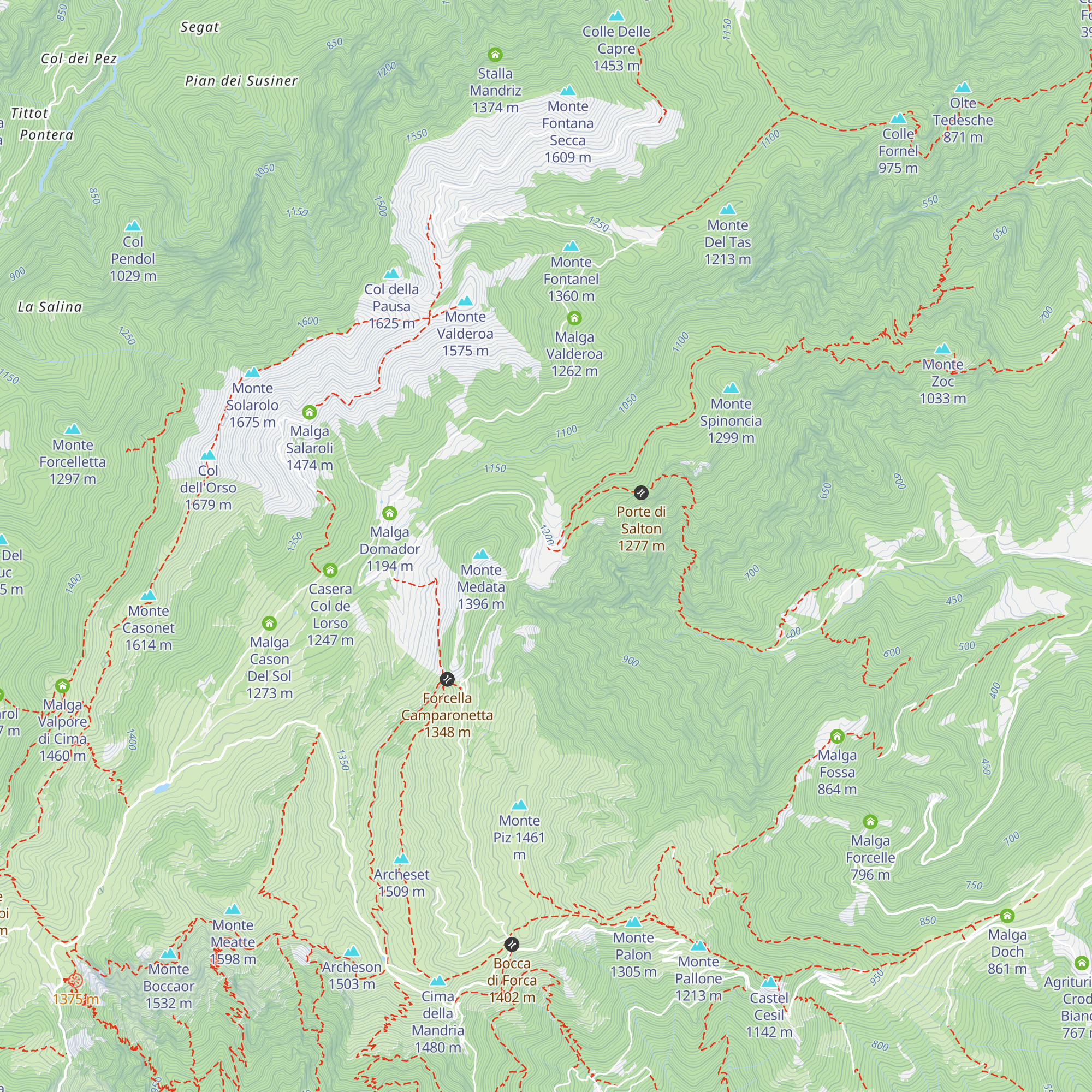 Malga Camparona map