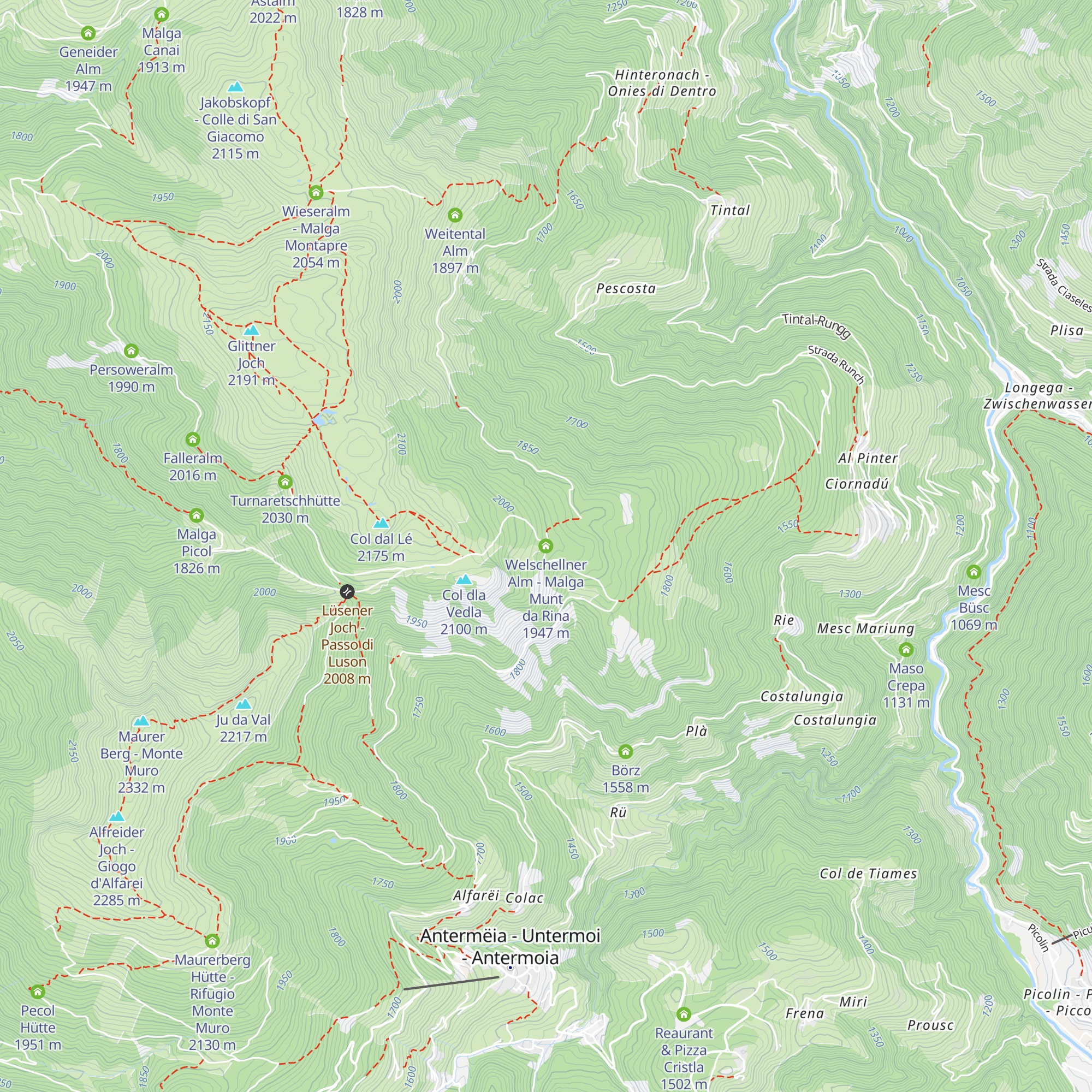Welschellner Alm - Malga Munt da Rina map