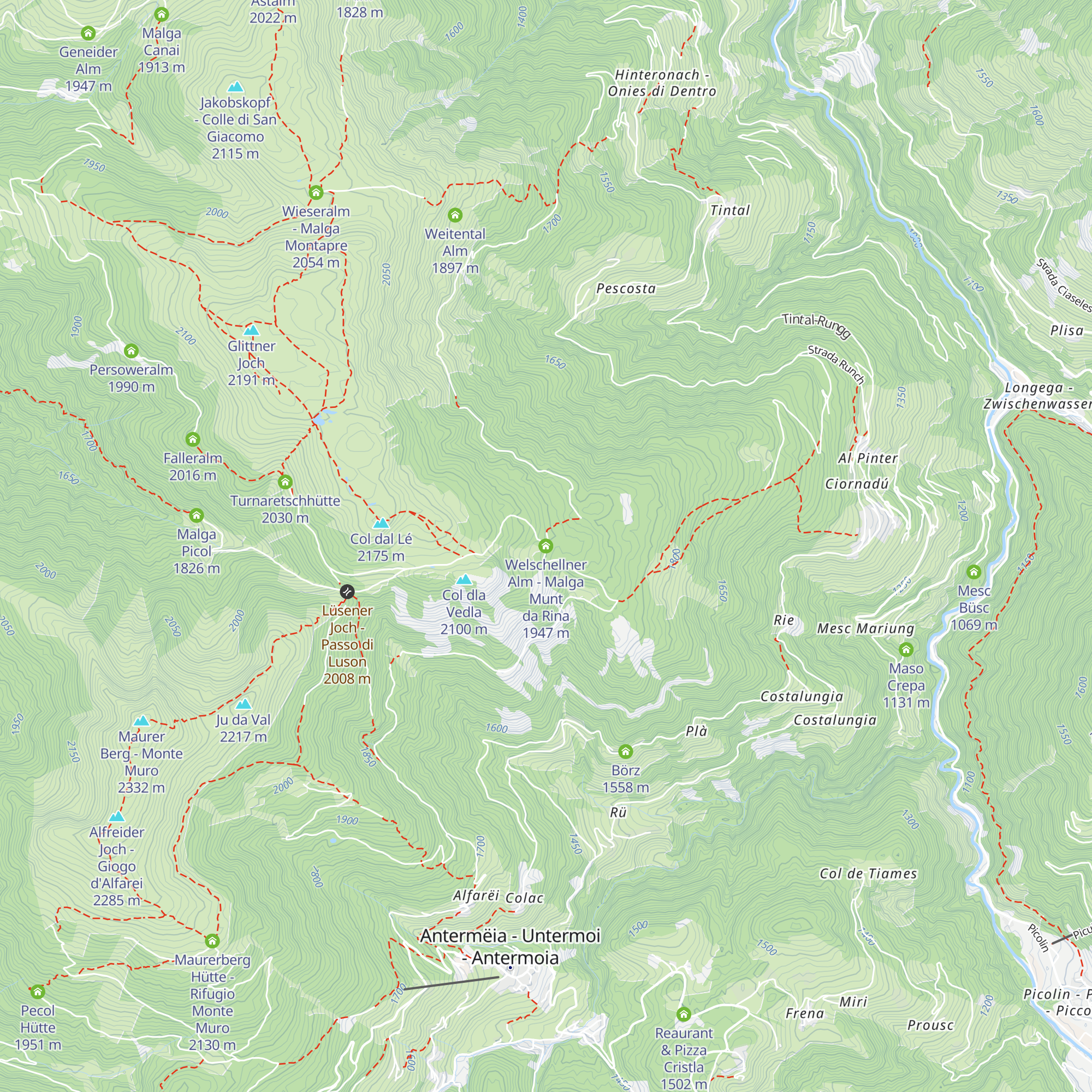 Welschellner Alm - Malga Munt da Rina map