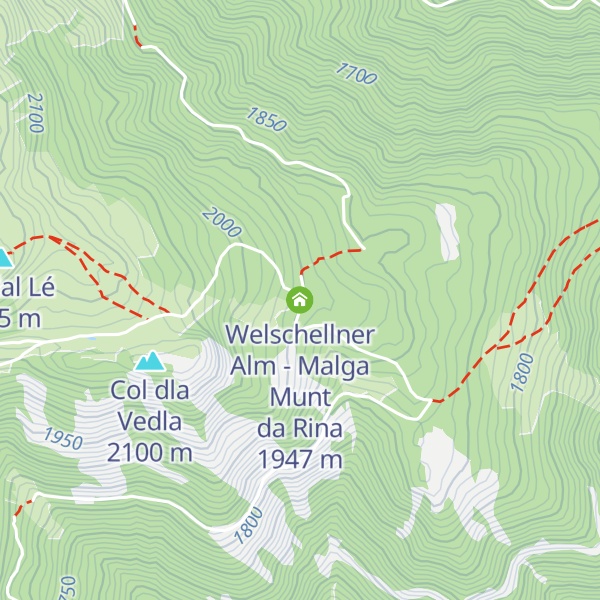 Map of Welschellner Alm - Malga Munt da Rina