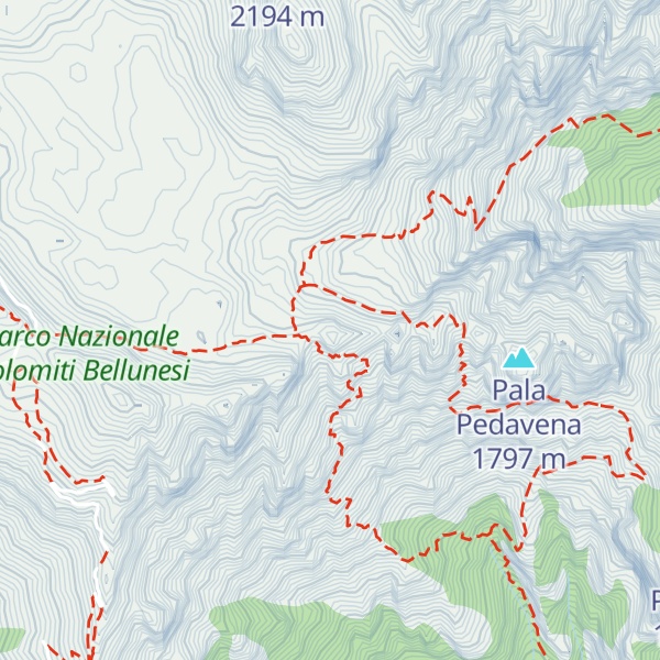 Map of Pala Croce d'Aune