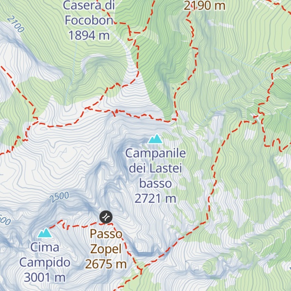 Map of Campanile dei Lastei di mezzo