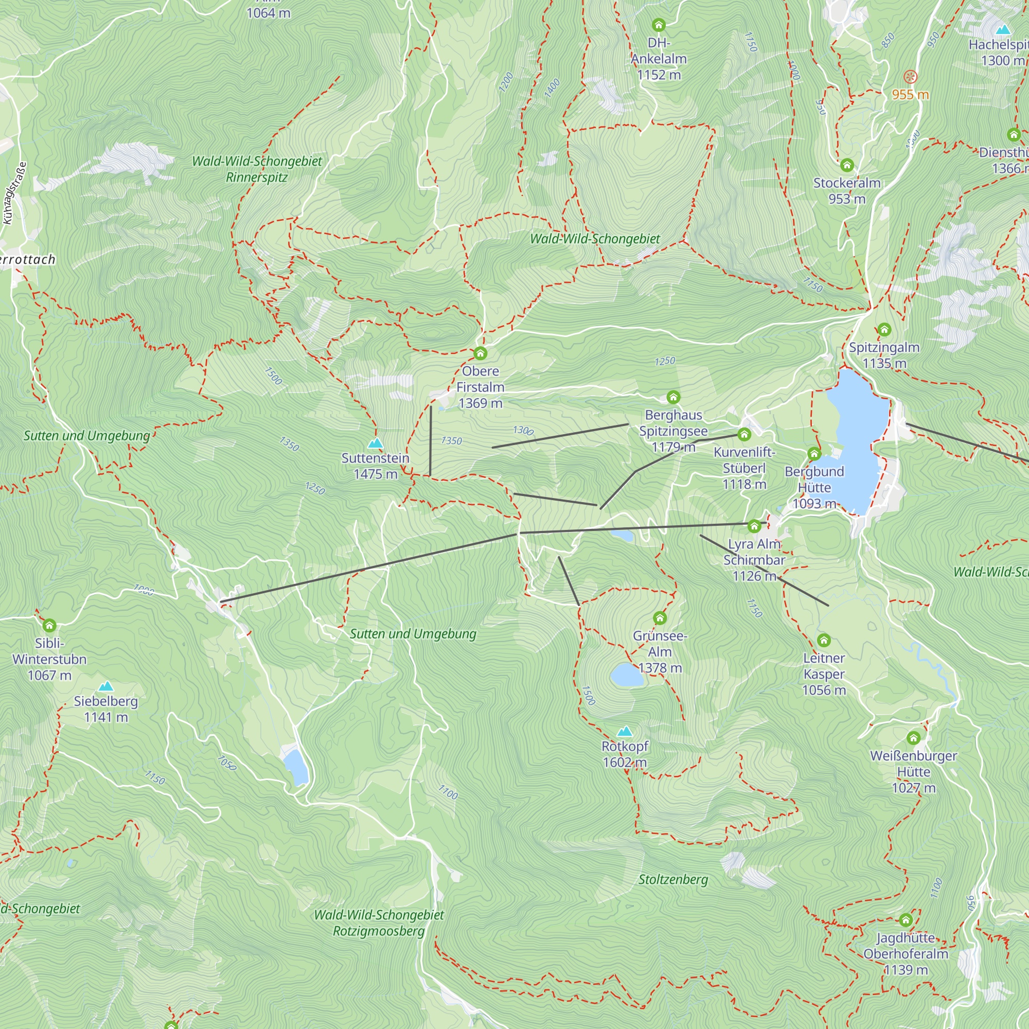 Bergwacht Diensthütte Sutten Berg map