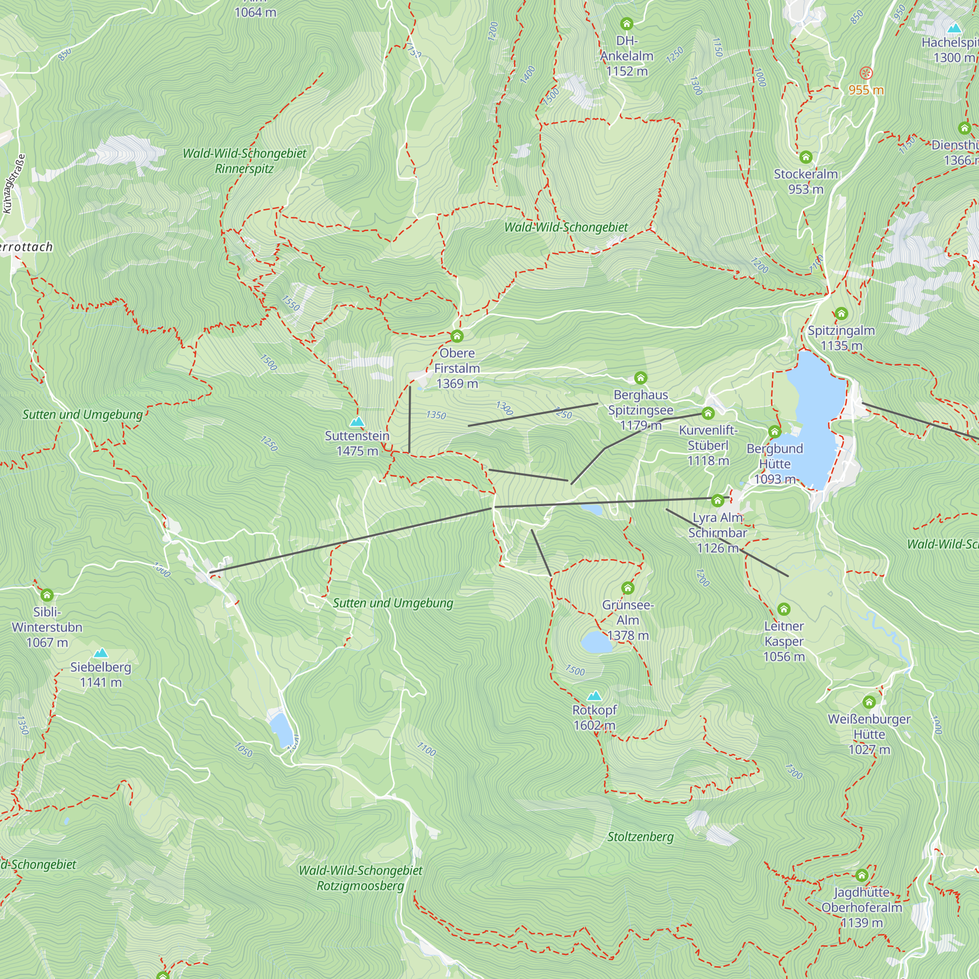 Bergwacht Diensthütte Sutten Berg map