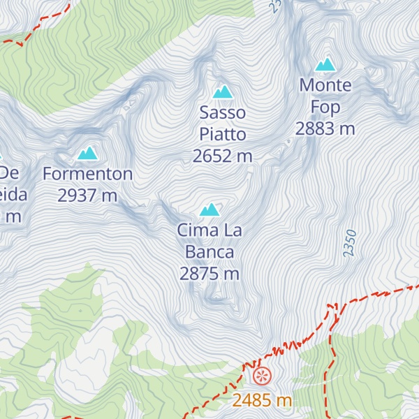 Map of Cima La Banca