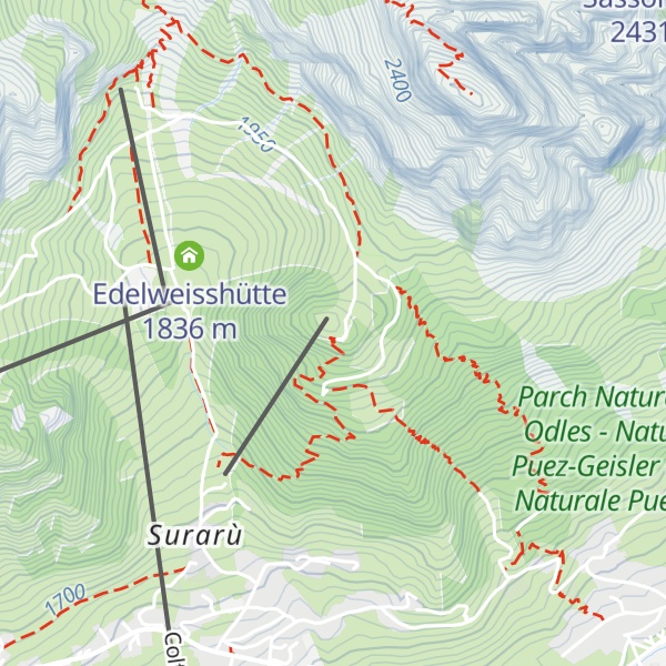 Map of Col Pradat Hütte - Rifugio Col Pradat