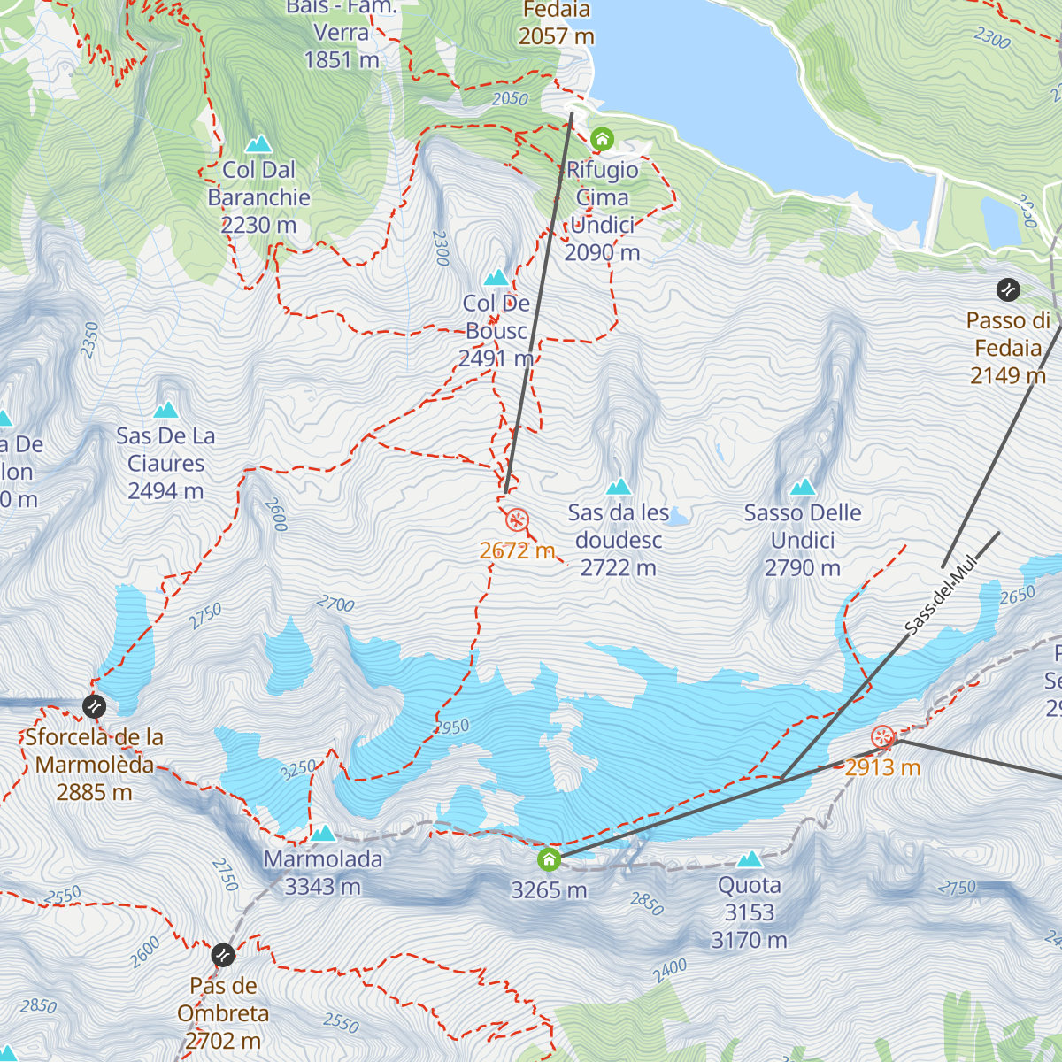 Rifugio Capanna al Ghiacciaio map