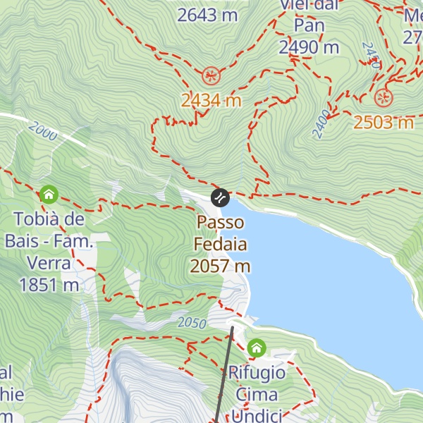 Map of Rifugio Marmolada Castiglioni