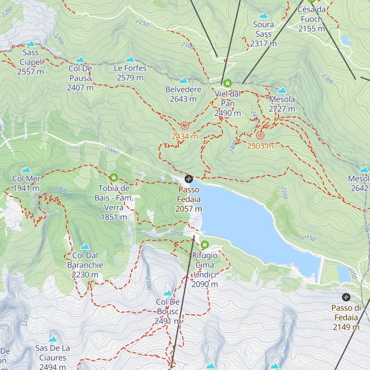Rifugio Marmolada Castiglioni map