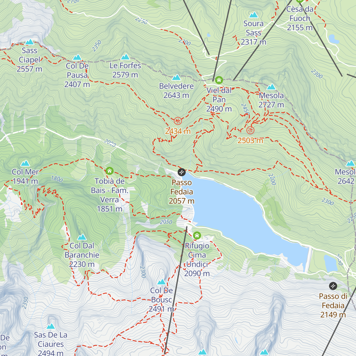 Rifugio Marmolada Castiglioni map