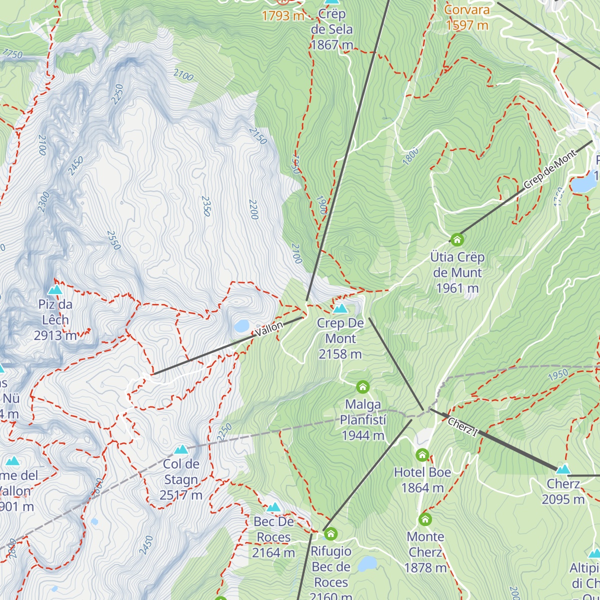 Piz Boè Alpine Lounge map
