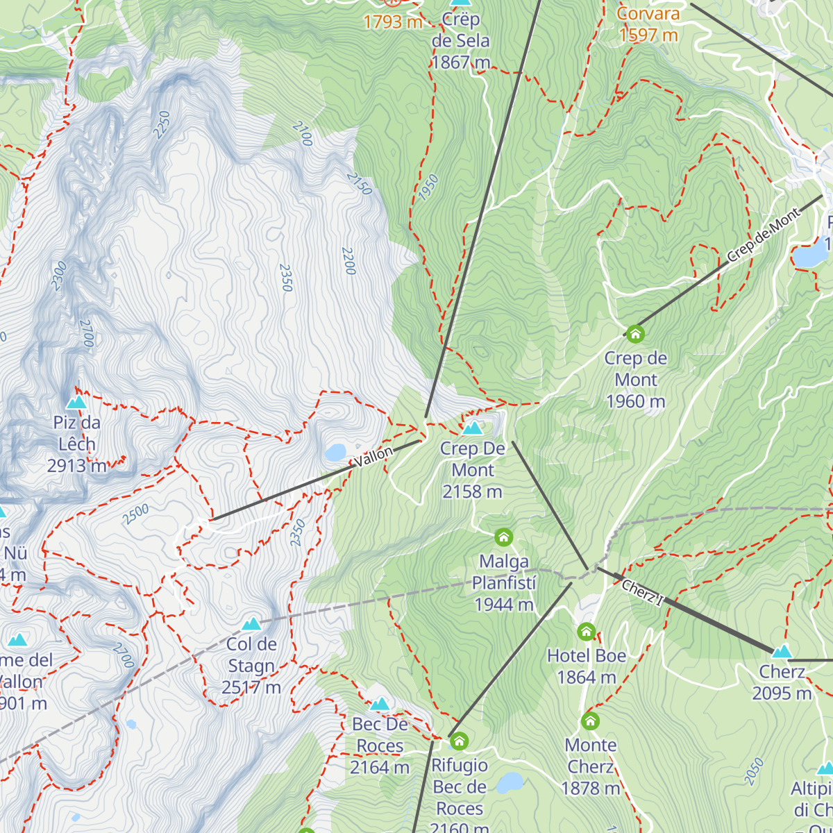 Piz Boè Alpine Lounge map