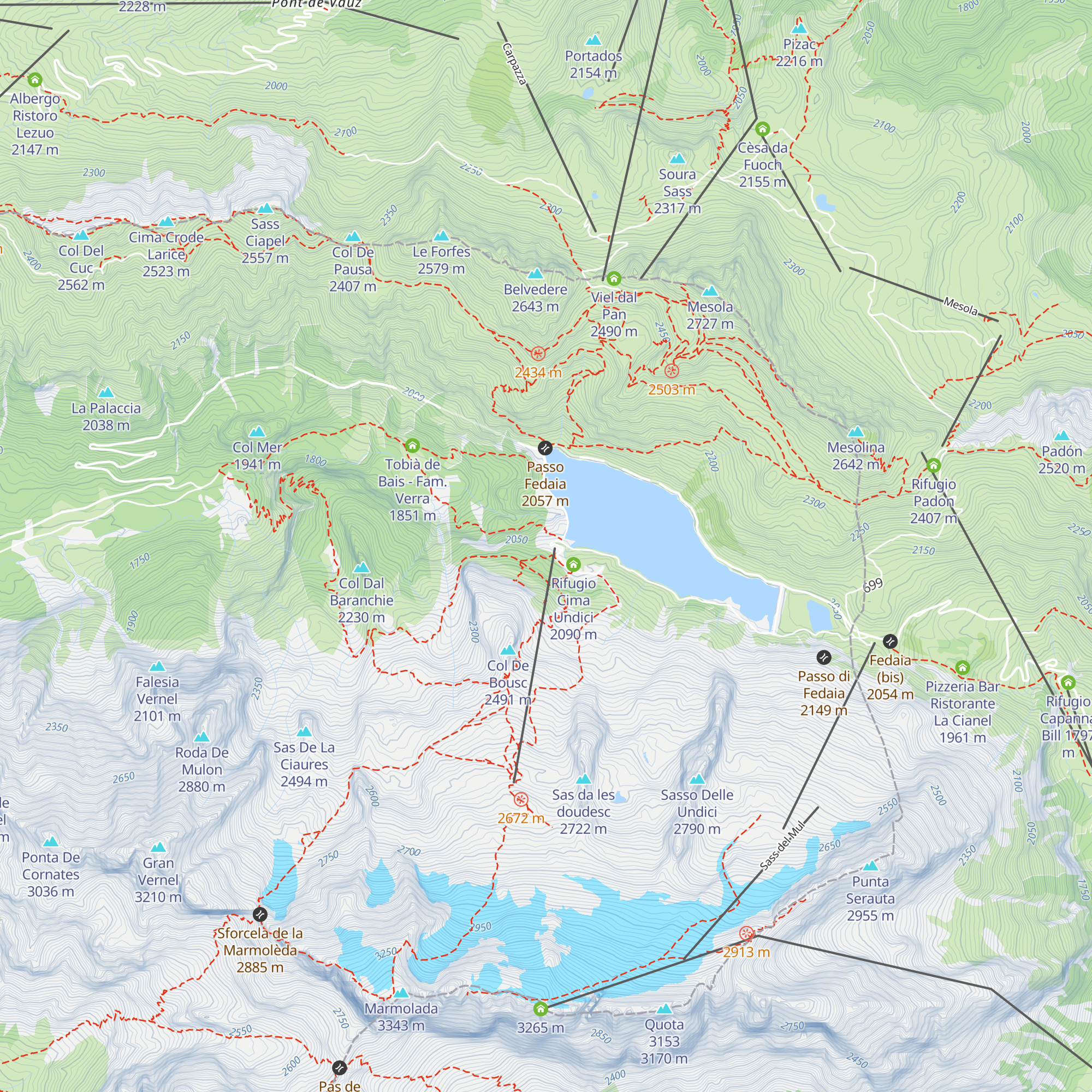Rifugio Dolomia map