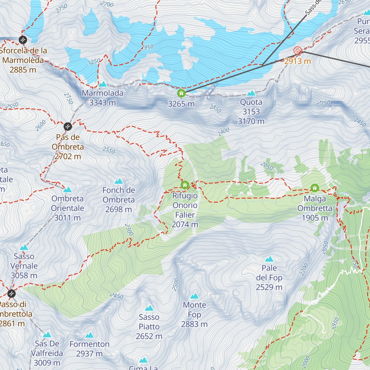 Rifugio Onorio Falier map