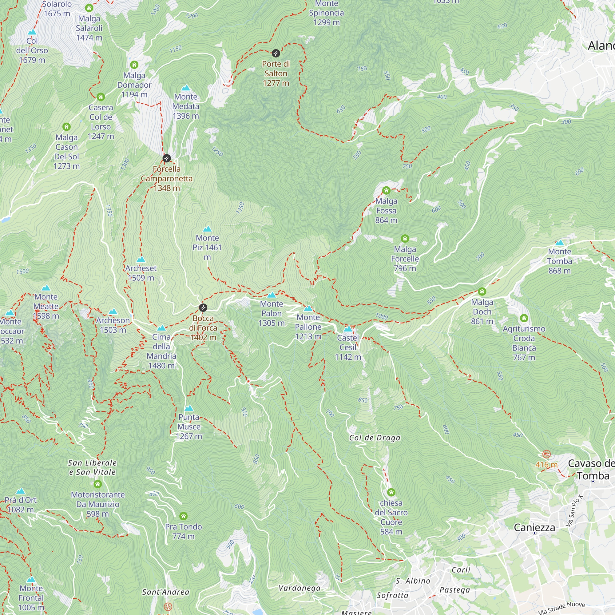 Rifugio M. Pallon map