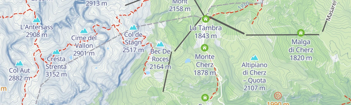 Map of the start of Bec de Roces