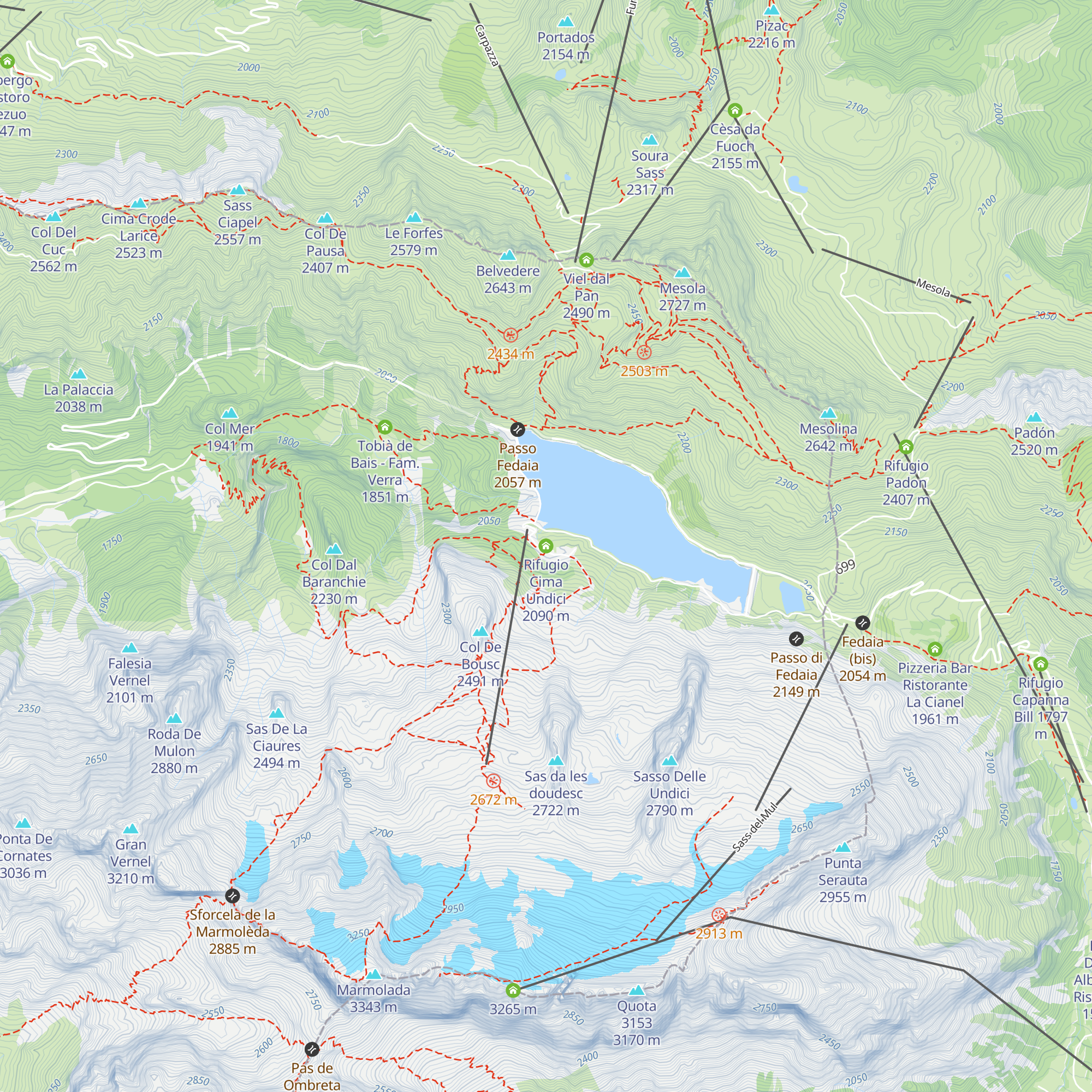 Rifugio Cima Undici map