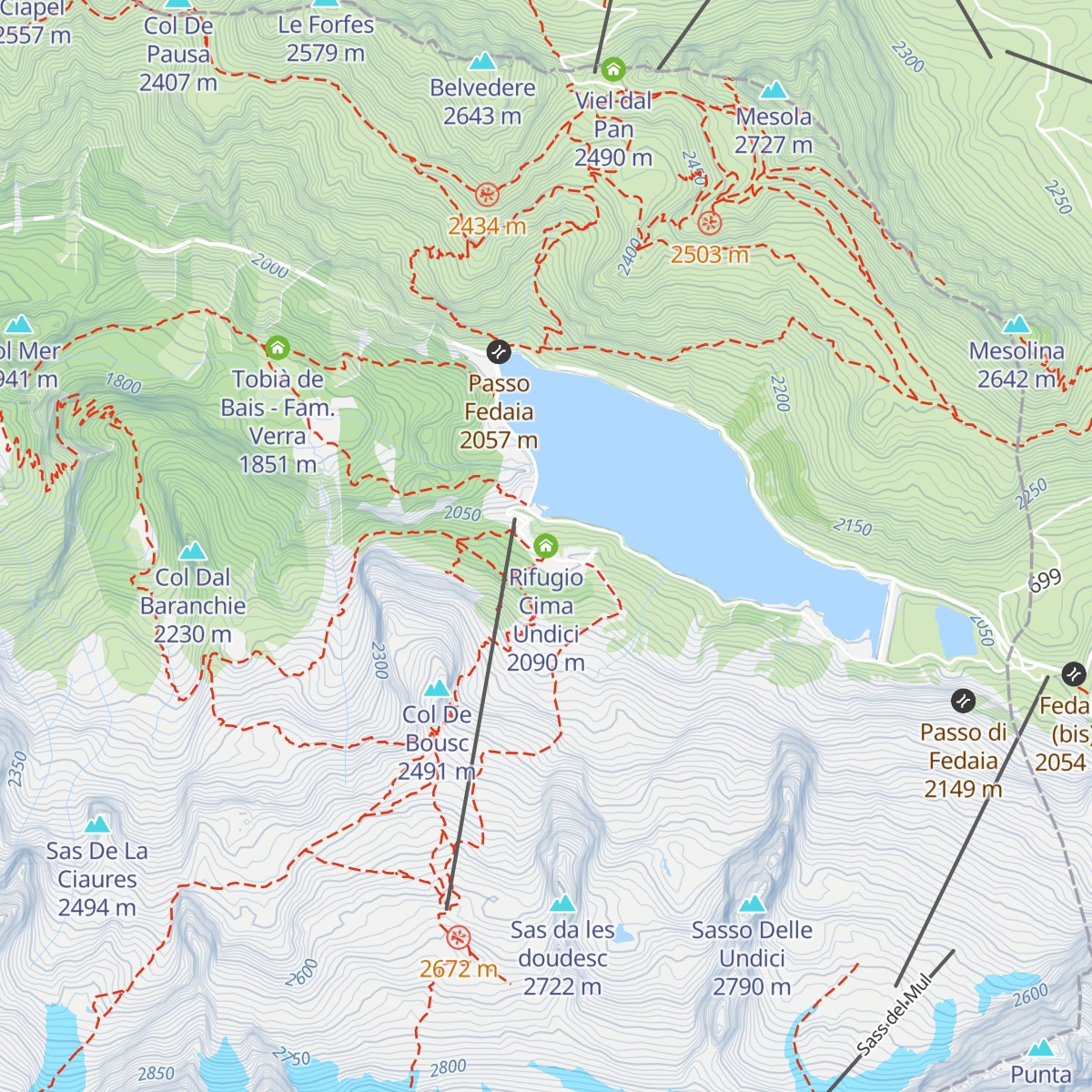 Rifugio Cima Undici map