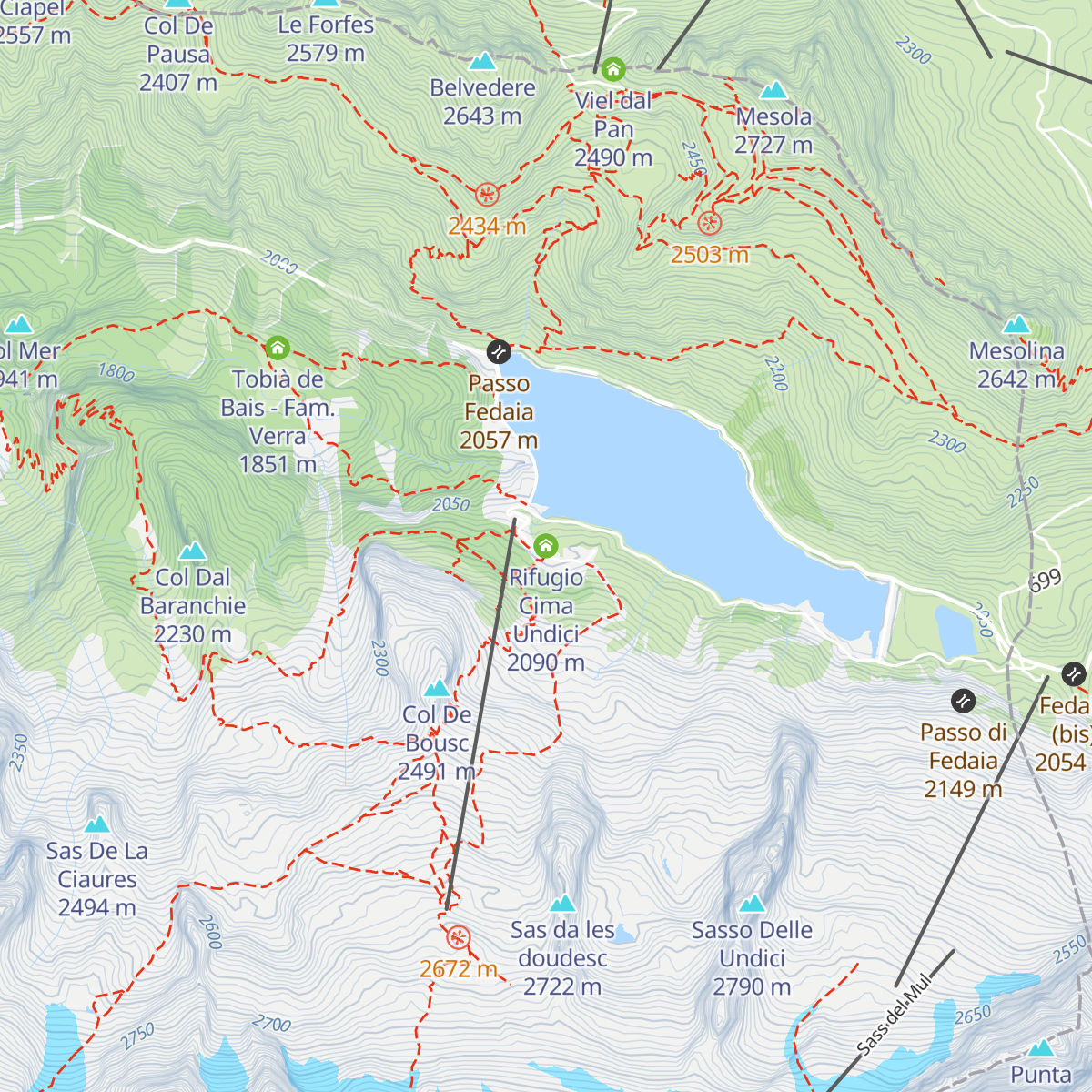 Rifugio Cima Undici map