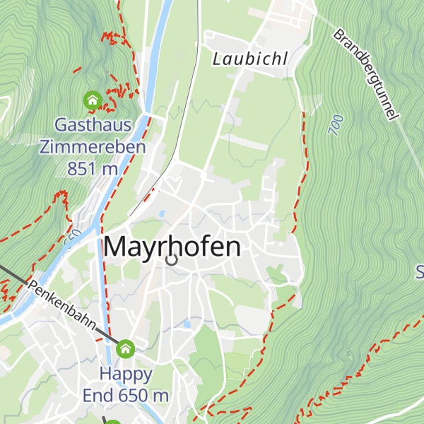 Map of Tourismusverband Mayrhofen