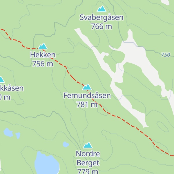 Map of Femundsåsen