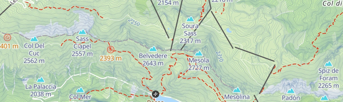 Map of the start of "Porta Vescovo" Rosso