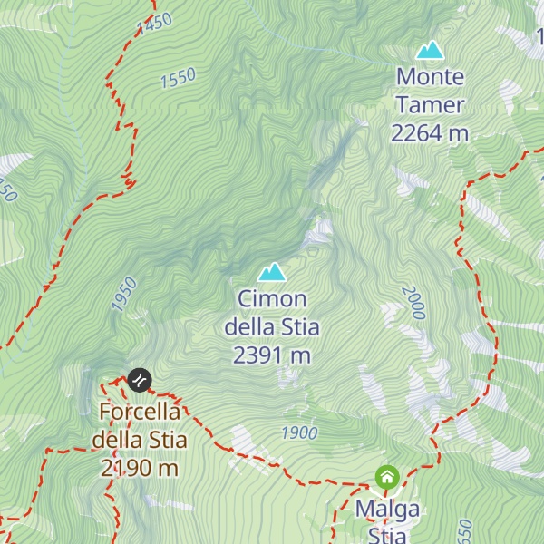 Map of Cimon della Stia