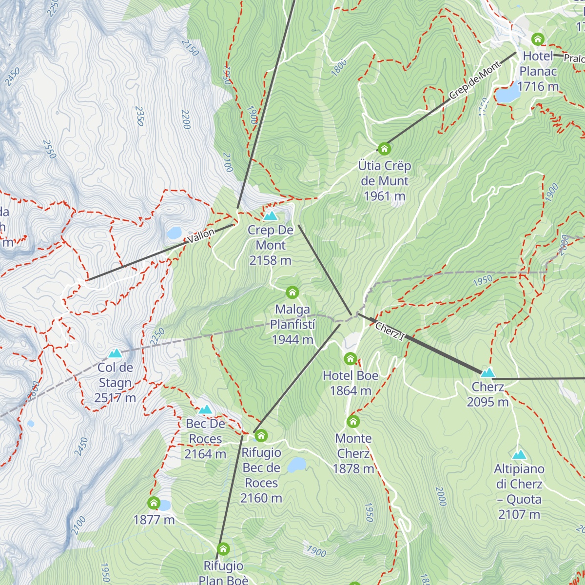 Malga Planfistí map