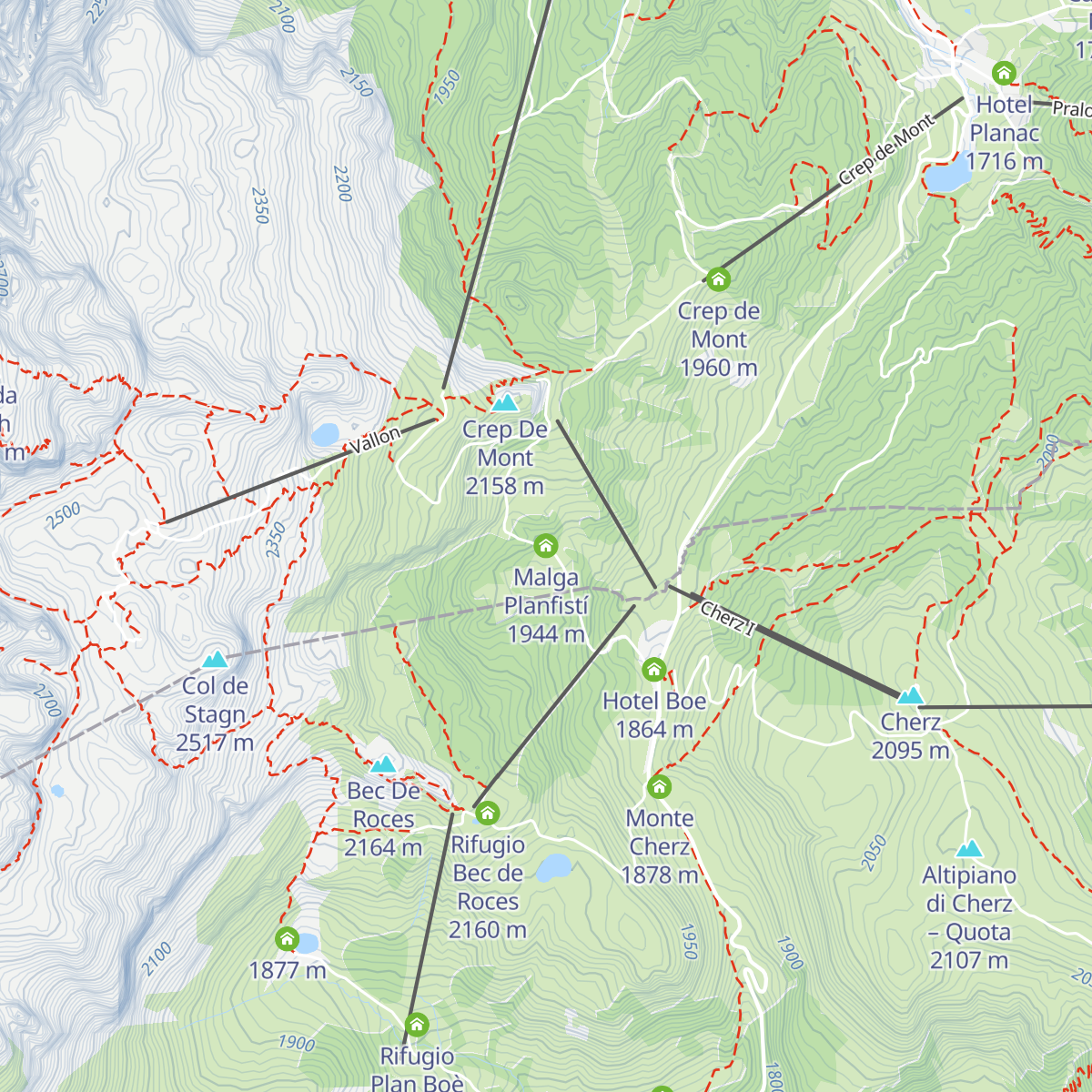 Malga Planfistí map