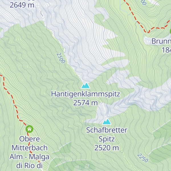 Map of Hantigenklammspitz
