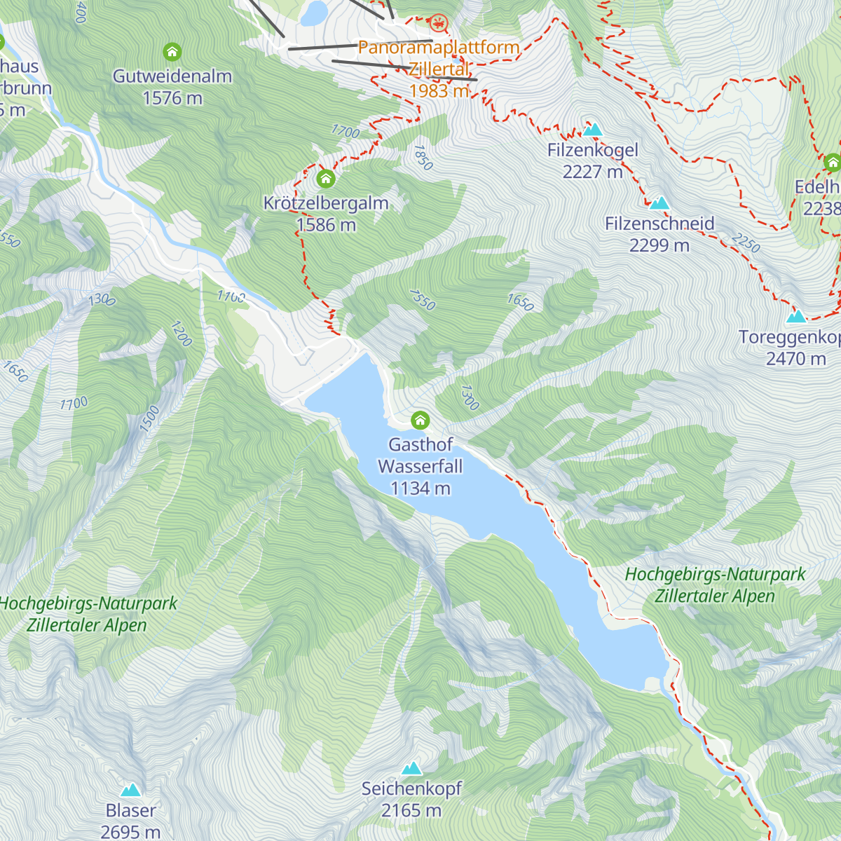 Gasthof Wasserfall map