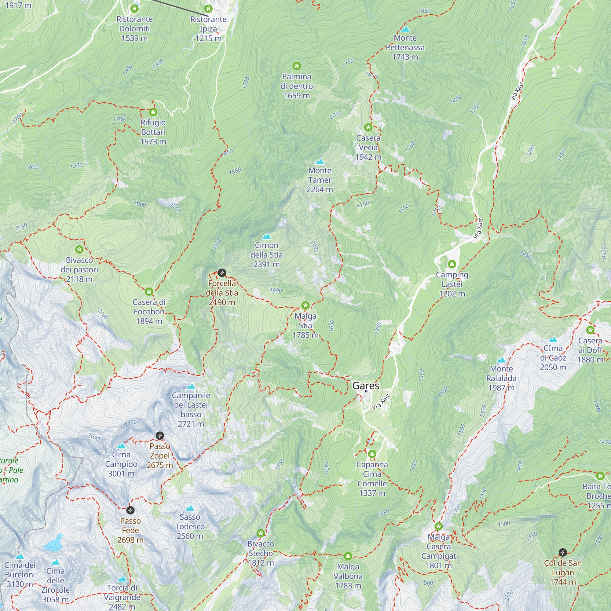 Malga Stia map