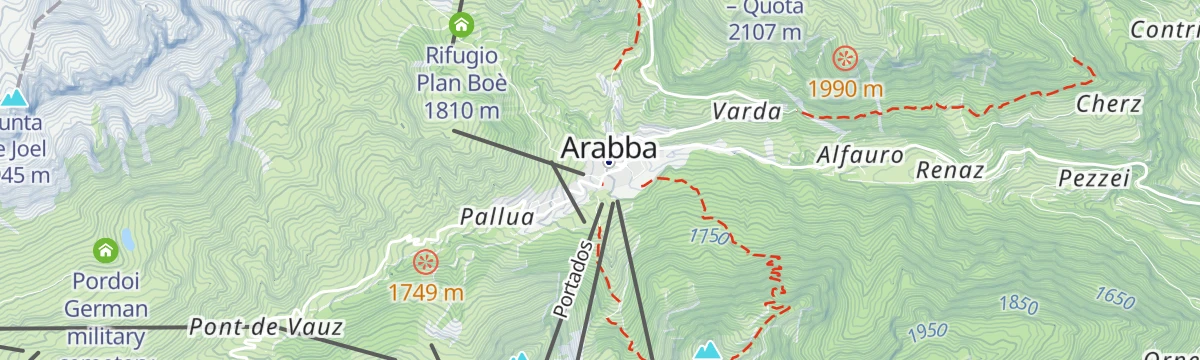 Map of the start of Panorama Trail