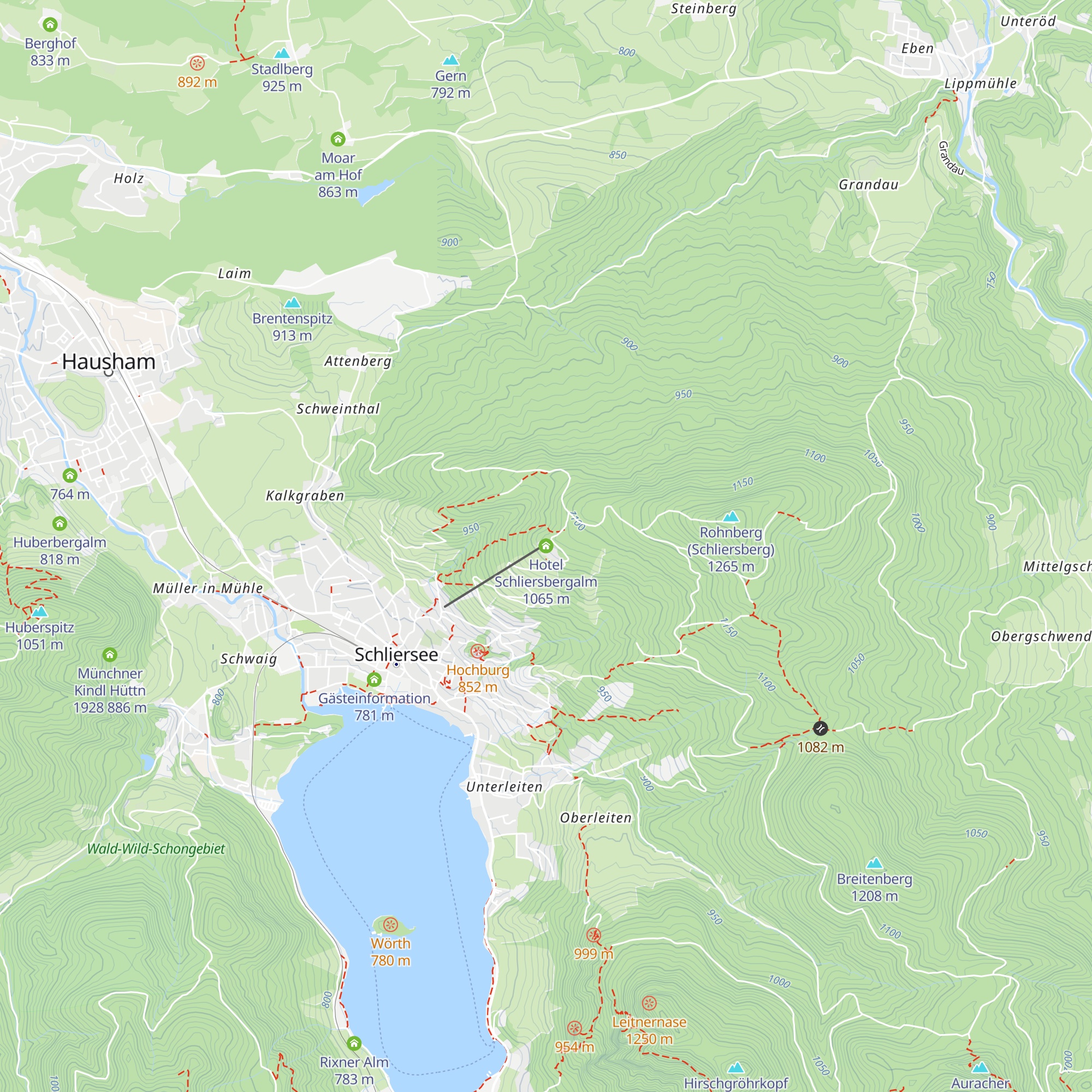 Hotel Schliersbergalm map