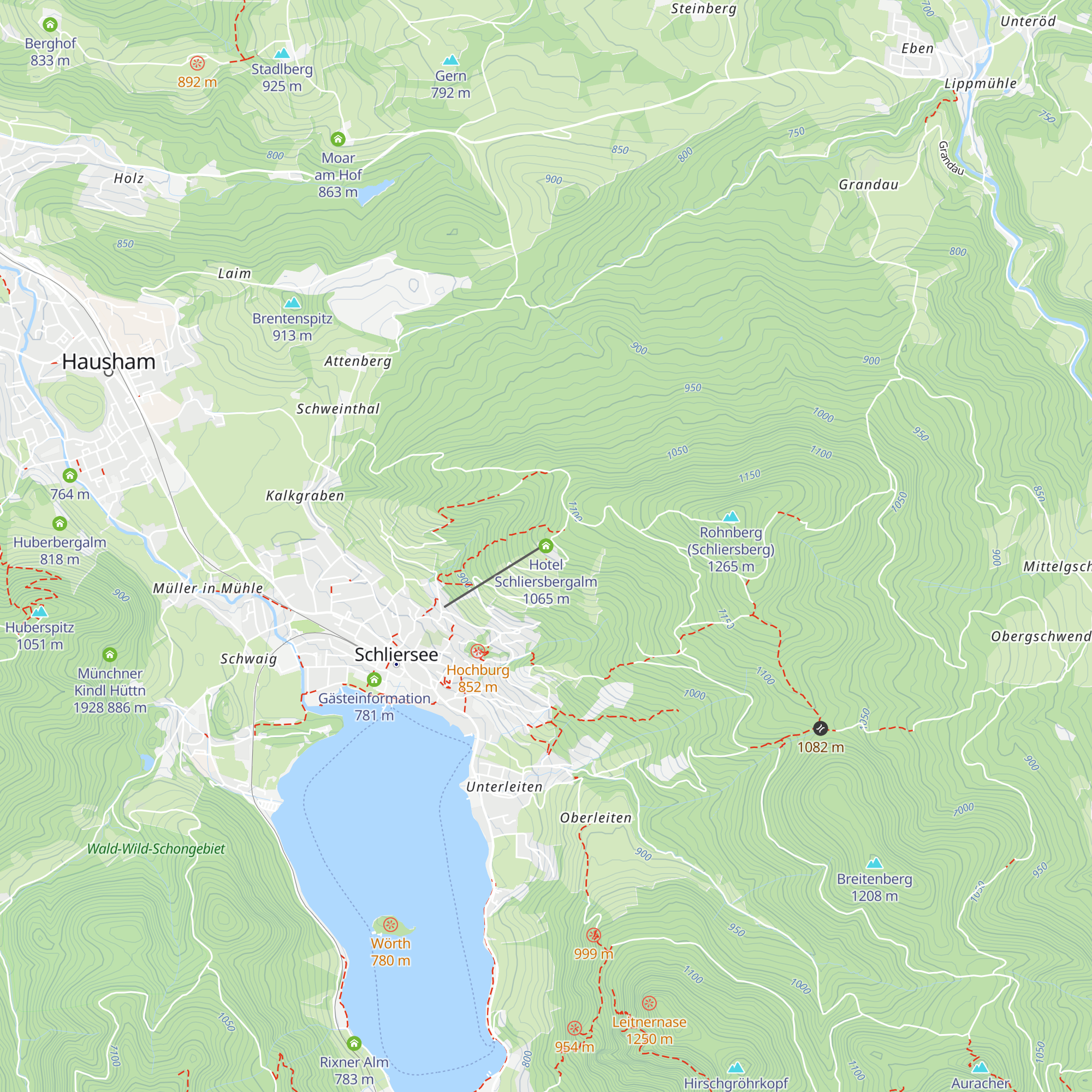 Hotel Schliersbergalm map