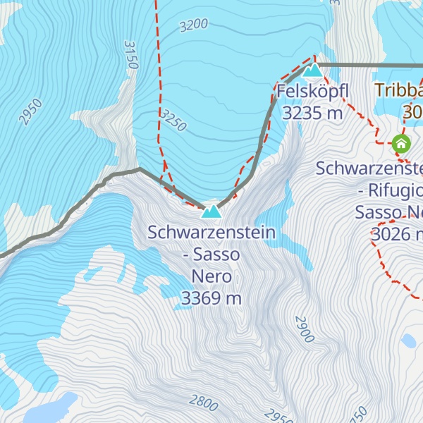 Map of Schwarzenstein - Sasso Nero