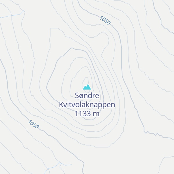 Map of Søndre Kvitvolaknappen