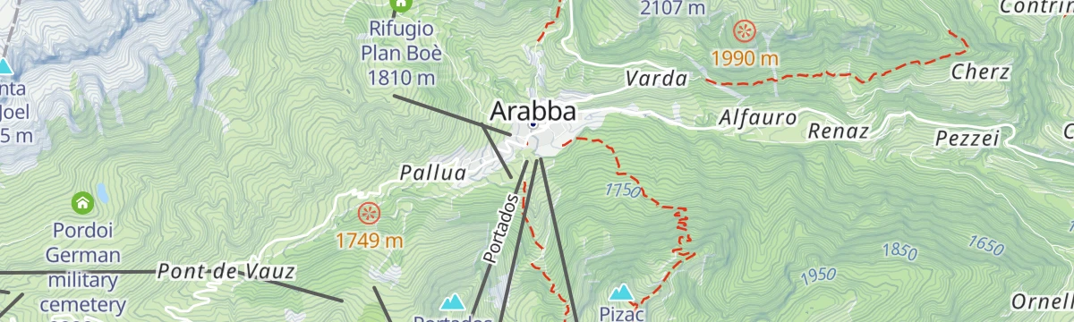 Map of the start of "Panorama" Ski Tour