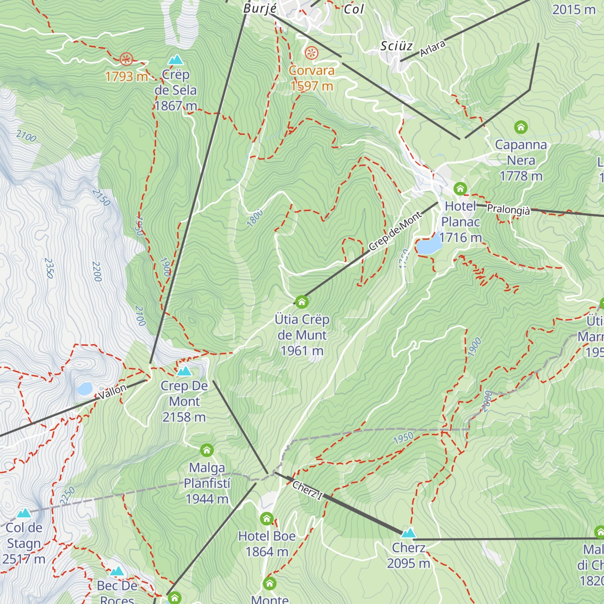 Ütia Crëp de Munt map