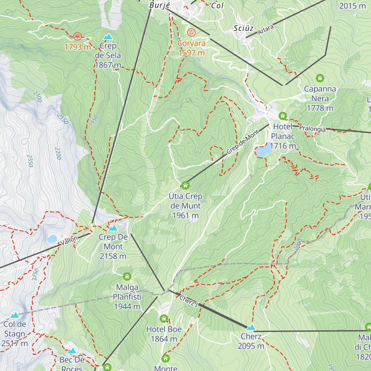 Ütia Crëp de Munt map