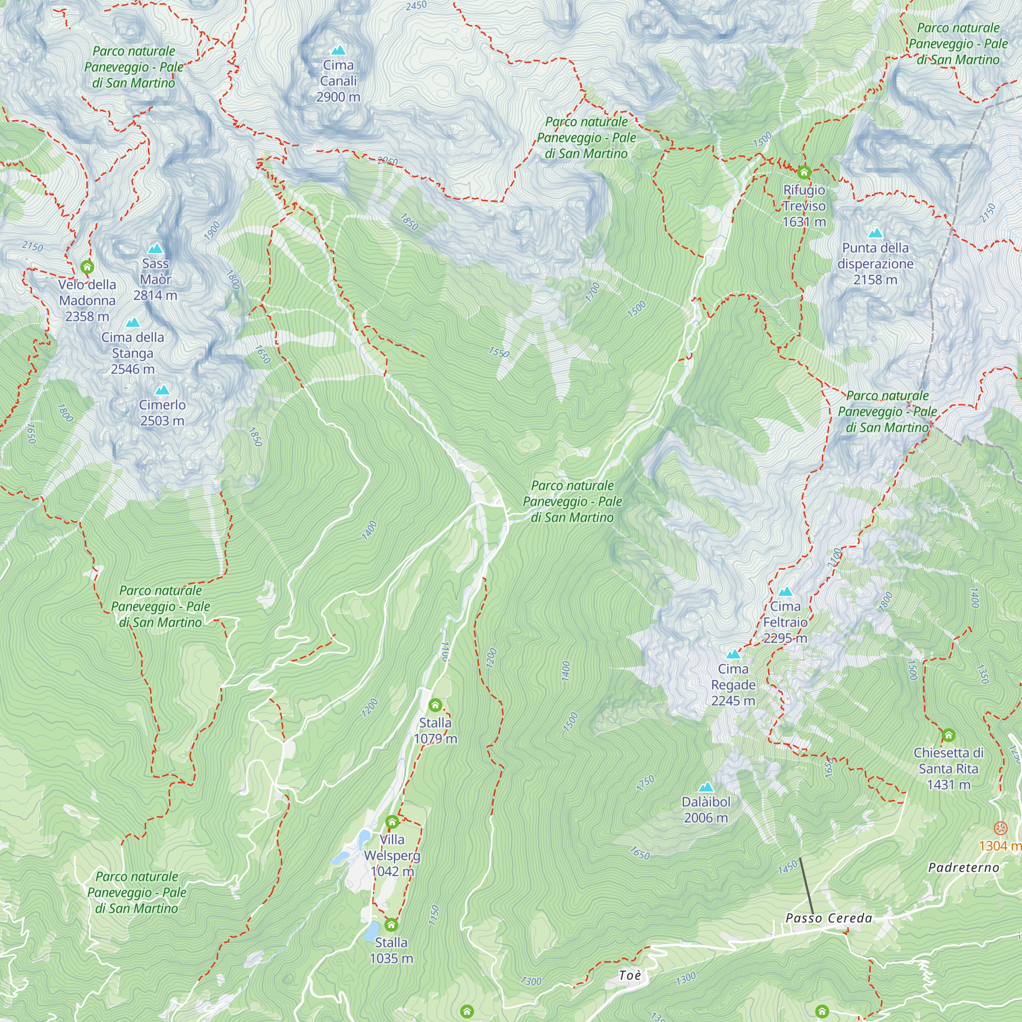 Albergo Cant del Gal map